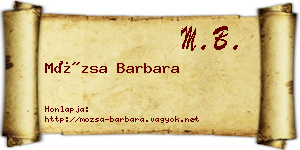 Mózsa Barbara névjegykártya